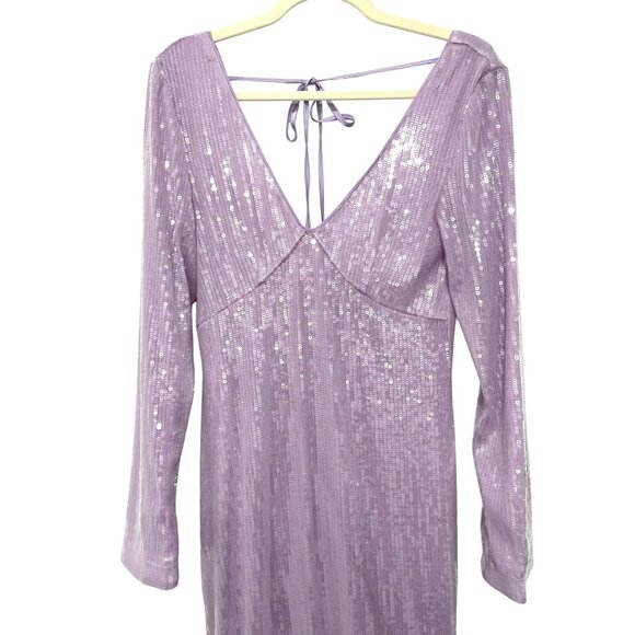 Avec Les Filles Sequin Tie Back Midi Dress NWT $169 - Picture 6 of 10